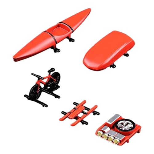 F Fityle 1/64 Scale Model Car Roof Accessories Luggage Box Rack Kayaking Sledding Bike Realistic Collectible Photography Props Mini