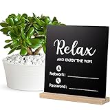 WiFi Password Wooden Sign Chalkboard Table Centerpieces Decoration Wooden Framed Sign Wood Photo...