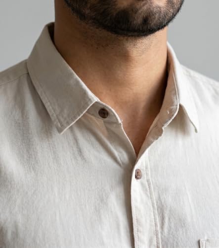 Image of Amazon Brand - INKAST Men Solid Cotton Shirt | Casual Wear | Basic Essential Plain Everyday & Office Wear | Full Sleeve | Regular Fit