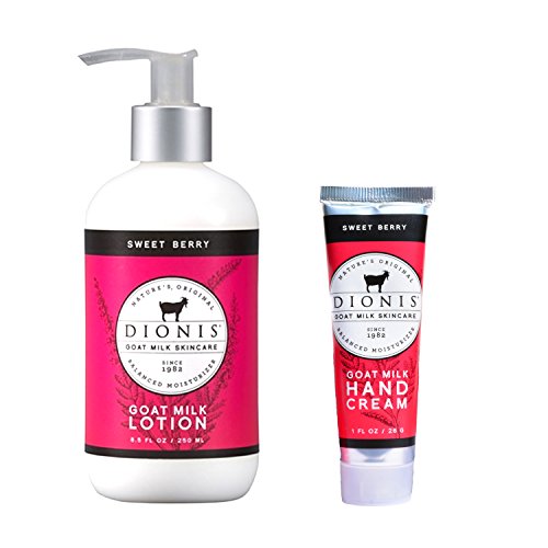 Dionis Goat Milk Body Lotion and Hand Cream 2 Piece Gift Set - Sweet Berry