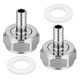 2 Pack Keg Coupler Fitting, Stainless Steel Keg Coupler Barb Connector 5/8