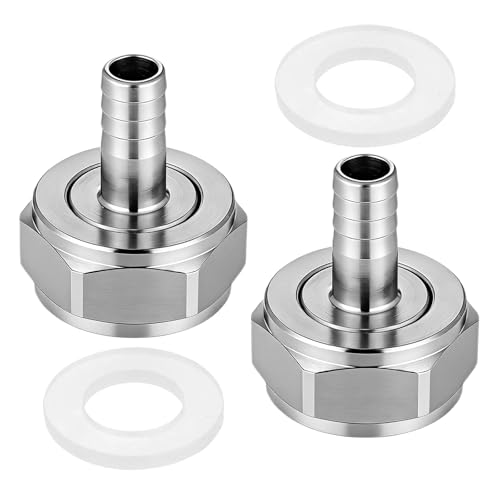 2 Pack Keg Coupler Fitting, Stainless Steel Keg Coupler Barb Connector 5/8