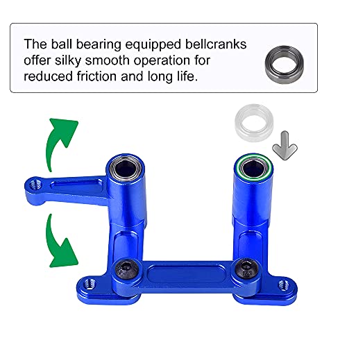 Ogrc Aluminum Steering Bellcranks, Drag Link With Ball Bearings Upgrade Parts For 1/10 Traxxas Slash 2Wd / Rustler Vxl/Ford F-150 / Bandit Vxl, Replaces Part 3743 (Navy Blue) #TOP1