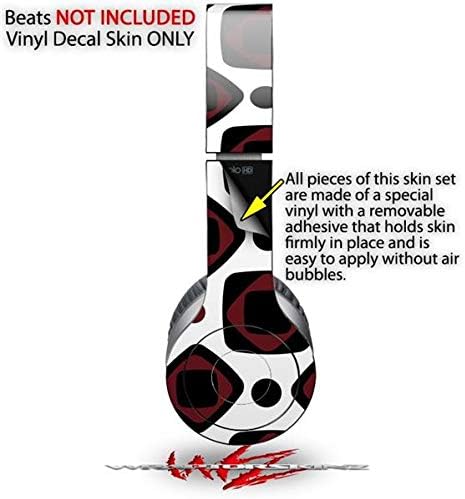 Skin Decal Wrap Works with Original Beats Solo HD Headphones Red and Black Squared Skin Only (Headphones NOT Included)