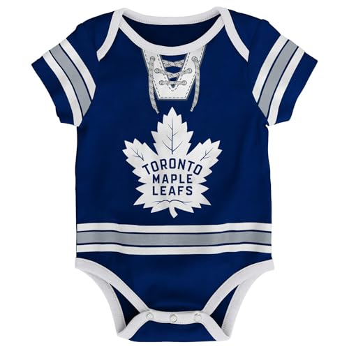 Outerstuff NHL Creeper Romper Onesie - (0-24 months) (Toronto Maple Leafs - Blue, 18 Months)