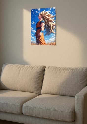 Image of NIJUKA Anime Printed A4 Size Metal sheet Poster For Home And Room Decoration | For Anime Art Fans Boys And Girls (All time Power Full Sayan Form SS3)