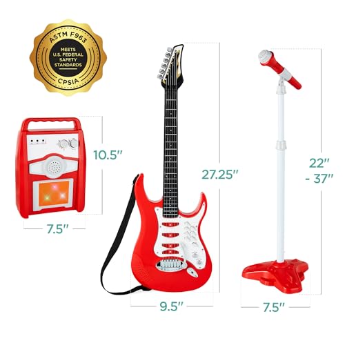 image for Best Choice Products Kids Electric Musical Guitar Play Set, Toy Guitar