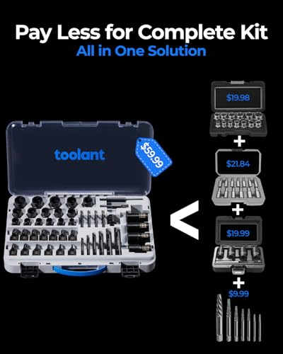 toolant 46pcs Impact Bolt Extractor Kit
