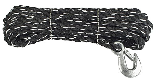 Connex DY2701351 Mehrzweckleine mit Karabinerhaken eingebunden, 14.0 mm x 10 m, gefertigt nach DIN 83332, belastbar bis 370 kg, schwarz-weiß