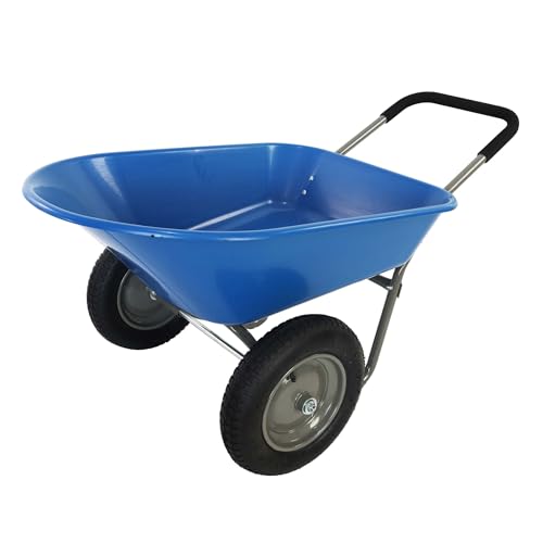 Blue Dual-Wheel Yard Cart