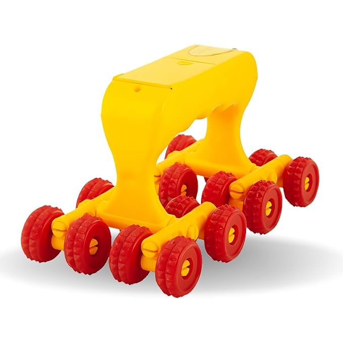 AcuPhysio Acupressure Body Roller Massager 16 Wheel Reflexology for Relaxation Pain Relief and Improved Circulation Foot and Hand Therapy with Vibration for Muscle Relief, Yellow