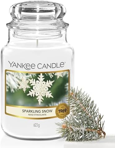 Yankee Candle Duftkerze im Glas (groß) | Sparkling Snow | Kerze mit langer Brenndauer bis zu 150 Stunden | Perfekte Weihnachtsgeschenke für Frauen