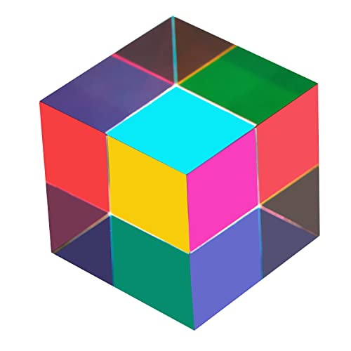 ZhuoChiMall CMY Mixing Colour Cube, 60mm (2.36 inch) Acrylic Color Prism Cube, CMYcube for Home or Office décor, STEM/STEAM Desktop Physics Toys, Science Learning Educational Gift for Kids