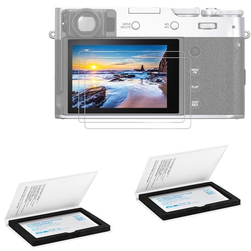 JJC (2 Pack Films de Protection d'écran en Verre Trempé pour Appareil Photo Fujifilm X-M5 X100VI X100V X-T4 X-E4, Ultra Fin, HD, Haute Dureté, Incassable,...