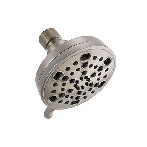 Delta 5-Spray 4 in. H2Okinetic Shower Head in Brushed Nickel-75559SN