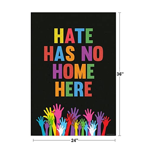 Image of Hate Has No Home Here Diversity Classroom Decor Cool Wall Art Print Poster 24x36