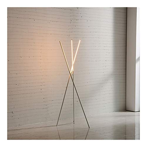 Grand lampadaire debout LED moderne blanc avec trépied de salon