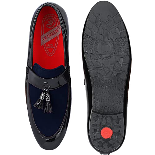 Image of LE GREEM Men's Patent Leather Slip on Casual Loafers