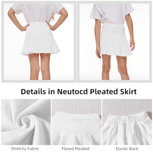 Neutocd Toddler Baby Girls Skirts Skorts Elastic Flared Plain Pleated Skirts For Girls Kids Casual Stretch Waist Skater Skirt thumb #4