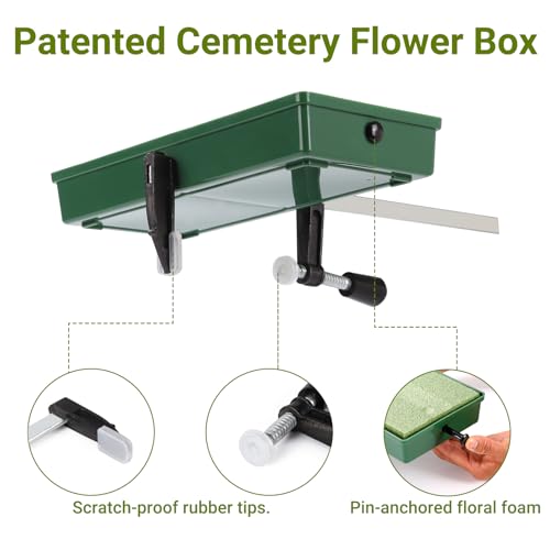 Headstone Flower Saddle - Tombstone Saddle Flowers for Cemetery Gravestone, Grave Decorations for Gravesite Saddles, Floral Saddles for Christmas, Memorial Day, Never Be Blown Away image 4