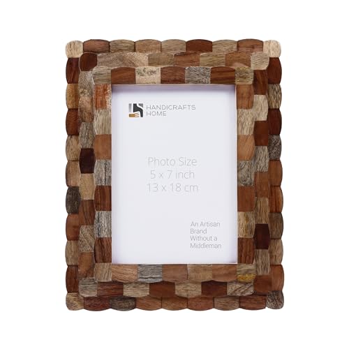 Handicrafts Home 5X7 Picture Frames Vintage Style Wall Hanging Desk Decor Farmhouse Photo Frames Living Room Office Home Decor Small Picture Frame for Diploma Wall Decor Artisan Hive