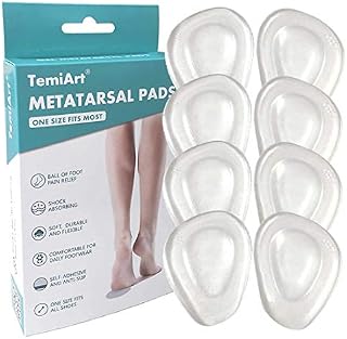 Temiart Ball of Foot Cushions Metatarsal Pads for Women Men Soft Gel Insoles