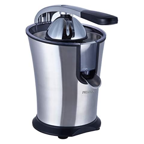 PRIXTON - Professionelle elektrische Zitruspresse XP1 - Große Leistung 160W - 800ml - Rutschfester Griff - Rostfreier Stahl Cover