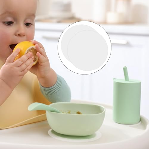 Image of 9pcs Transparent Suction Stickers for Stokke Tripp Trapp Tray, Round & Rectangle Strong Suction Fixer Adhesive Tray Sticker for High Chairs Baby Plates Bowls & Toys Stability