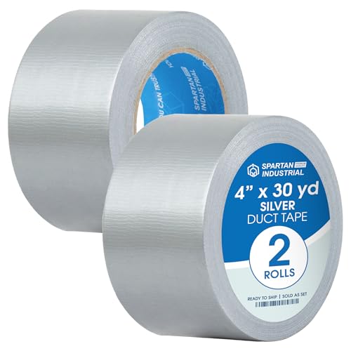 4" X 30 yd Water-Resistant Silver Duct Tape - 2 Heavy-Duty Tape Rolls