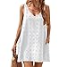 Kurz Urlaub  günstig Kaufen-RPAEOY Damen Strandkleid mit Taschen V-Ausschnitt Sommerkleid Sommer Strandponcho Boho Strandtunika Bikini Cover-Ups Strandurlaub Badeanzug Beachwear Bademode Kurze Kleid (Weiß,M)