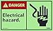 NATIONAL MARKER DANGER, ELECTRICAL HAZARD, 3X5, (GDGA8AP)