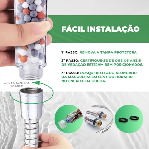 Ducha Pet Shop Pure Bio Shower ® Original com Mangueira Inox Com Botão Acionador Esferas Minerais Fi