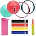 WOCUME Pilates Ring Fitness Circles Set, Dual Padded Handles Home Pilates Equipment Set for Women Includes 2 Pilates Ring, 2 Pilates Mini Ball, and 5 Resistance Bands at Home Pilates Workout Set