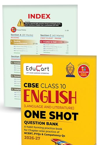 Image of Educart CBSE Class 10 One Shot Question Bank Bundle 2026-27 | Science, Maths Standard, English & SST | Chapterwise NCERT Qs, PYQs & Competency-Based Qs | CBSE 2027 Exam