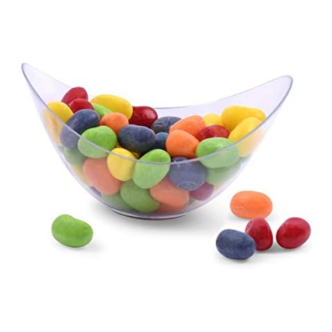 zappy 50 Mini Bowls 2 oz Clear Plastic Party Bowls Oval Small Bowl Elegant & Disposable Small Dessert Bowls Candy Dishes Trifle Bowls Appetizer Bowls Mousse Cups Dessert Cups Souffle Condiment Cups Cover