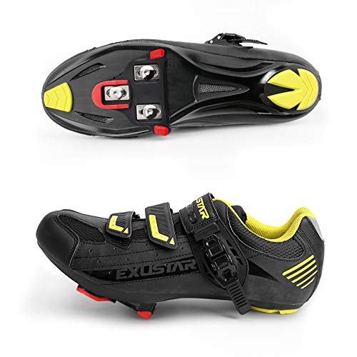 SPD Bike Cleats for Cycling, 6 Degree Float Bicycle Cleats Compatible with SPD-SL Road Bike Pedals Shoes for Indoor & Outdoor Cycling (Yellow)
