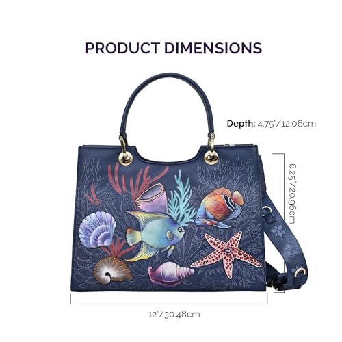 Image of Anuschka Women's Original Hand-Painted Genuine Leather Medium Satchel