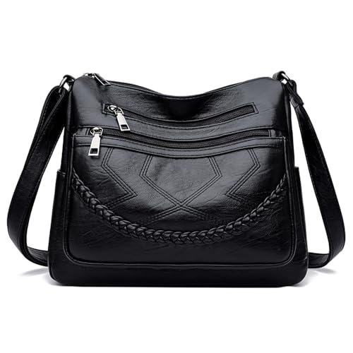 Crossbody Bag for Women Soft PU Leather Purses Handbags Pocketbooks Multi Pocket Shoulder Bag