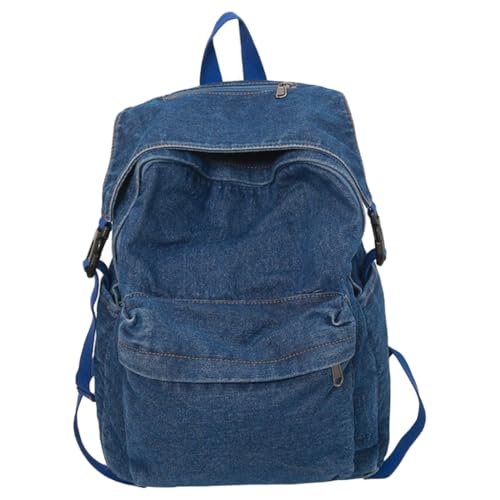 Sac à dos en jean femme grand sac bleu marine ecole travail voyage