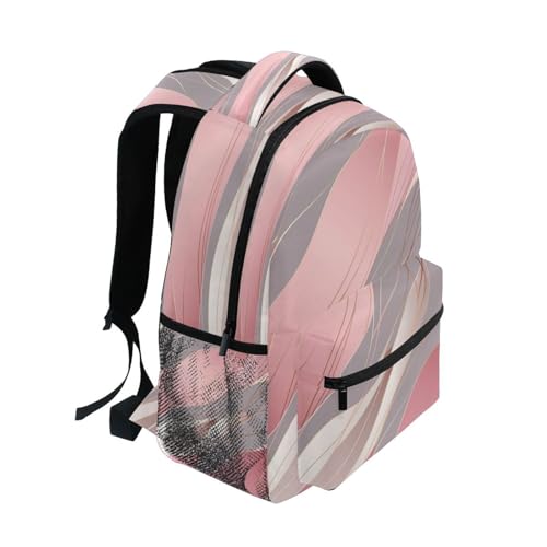 Sac à dos pour ordinateur portable or rose en texture robuste premium