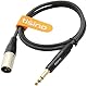 Tisino Klinke 6,3 TRS auf XLR Kabel, Nylongeflecht Symmetrisches 6,35 mm Stereo Klinke auf XLR Signalverbindungskabel Mikrofonkabel - 3M