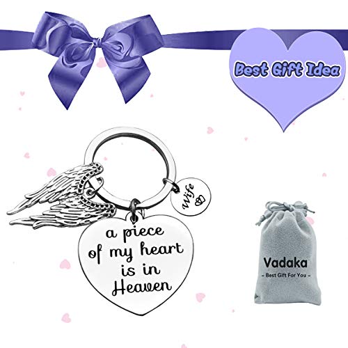 Vadaka-Wife-Memorial-Jewelry-Gift-Wife-Memorial-Keychain-Keyring-A-Piece-of-My-Heart-is-in-Heaven-Wife-Key-Chain-Wife-Girlfriend-Memorial-Gift-Remembrance-Sympathy-Gift-Loss-of-Wife-Keychain