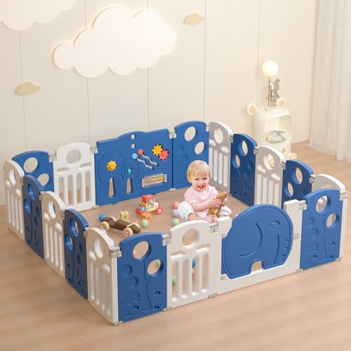 Baby Playpen with Game Panel and Safety Lock