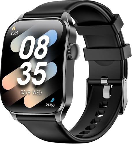 Reloj Inteligente Hombre 1.85' AMOLED Smartwatch Mujer con Llamadas y Asistente de Voz, 3ATM Whatsapp Notificaciones, SpO2/Pulsómetro/Monitor de Sueño, 110 Modos Deportes para iPhone Samsung Android