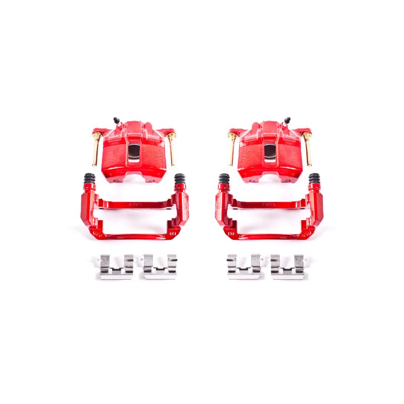 Image of PowerStop Front Red Powder Coated Brake Caliper Pair for Honda Accord 2003-07 - High-Temp Brake Caliper Upgrade, S2668