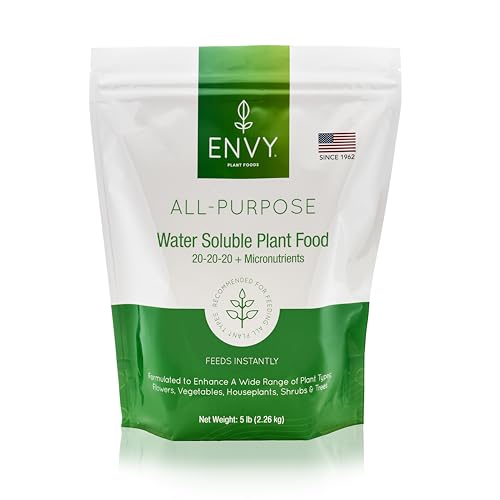 ENVY All-Purpose Plant Fertilizer, 5 Pound - Makes 500 Gallons, for Indoor and Outdoor Plants, Pet Safe, Water Soluble, Made in USA