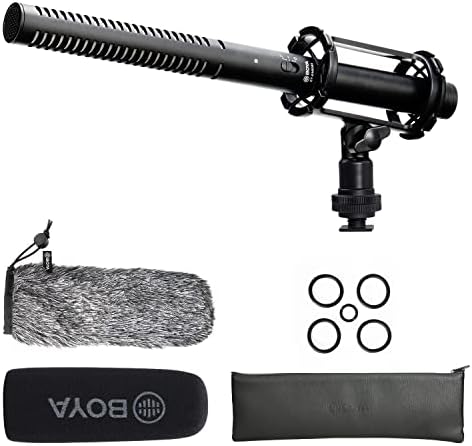 News Gathering Interview Shotgun Microphone XLR for Canon, BOYA BY-BM6060 Pro Broadcast-Quality Boom Mic with Windscreen & Shock Mount for Canon 6D Nikon D800 Sony Camcorders YouTube Video