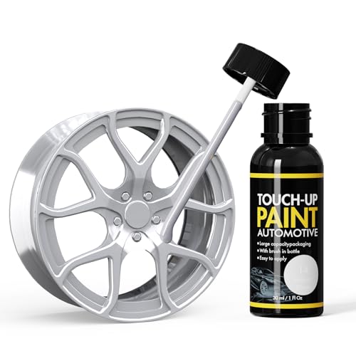 Xtryfun Mirror Silver Rim Touch Up Paint, Automotive Touch Up Paint Bottles with Brush, Car Wheel Scratch Repair Touch Up Paint, Quick and Easy Fix Rim Scratches, Chips, Curb Rashes and Surface Damage