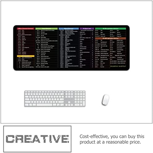 DOITOOL Anti- Slip Mouse Mat Non- Slip Gaming Mousepad English Shortcut Keys Gaming Mouse Pad Shortcut Keys Large Computer Mouse Mat Office Supply