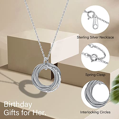 Ieflife 40Th Birthday Gifts For Women, 4 Circle Necklaces 40Th Birthday Gifts Jewelry For Women Her Forty 40 Years Old Birthday Gifts For Women 4 Decades Necklace For Women #TOP6